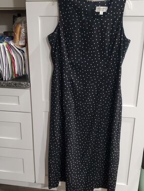 Studio Black Polka Dot Sleeveless Midi Dress